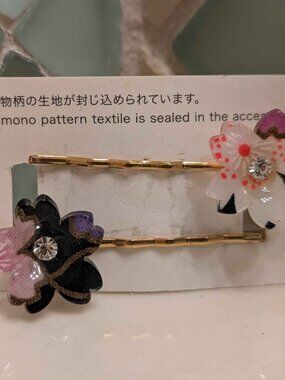 kimono textile sakura bobby pins